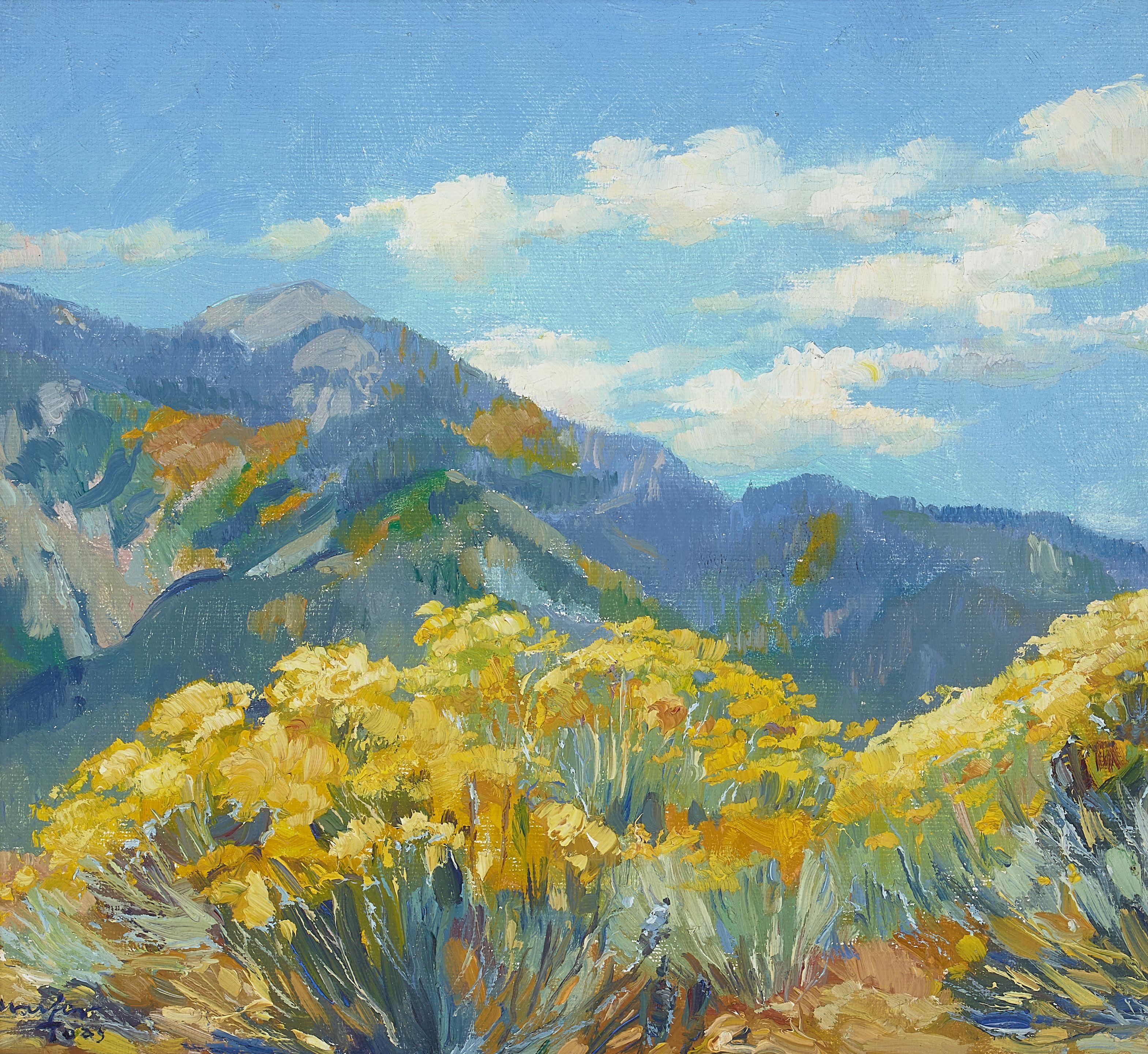 Walter Ufer - Taos Peak 10 3/4 x 12 in. framed 16 3/4 x 18 in.