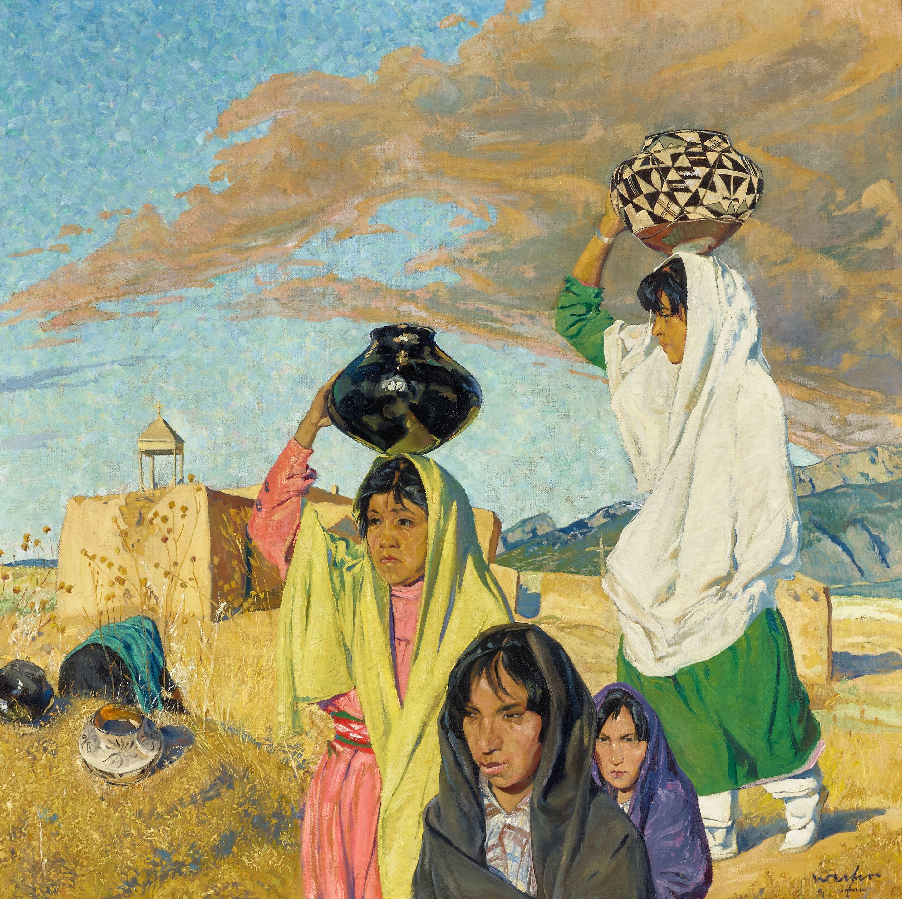 Walter Ufer - The Water Women 30 x 30 in. framed 41 x 41 in.