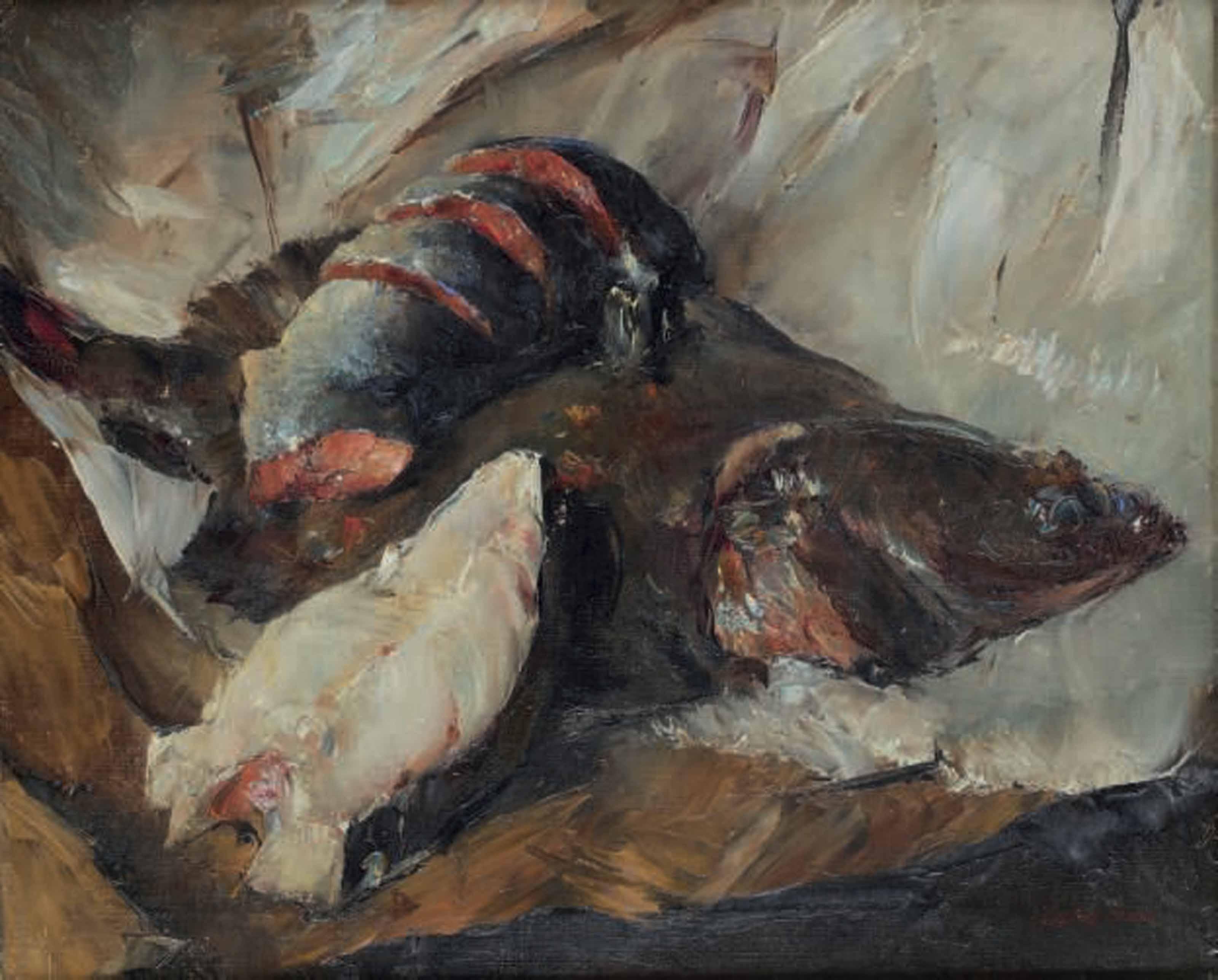 Walter Vaes - Still Life Plaice And Salmon
