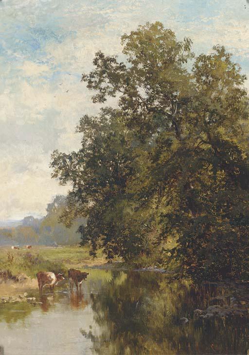 Walter Wallor Caffyn - Cattle Watering On The River Mole, Surrey