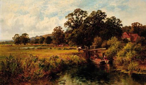 Walter Wallor Caffyn - Fittleworth Lock on the Rother, Sussex