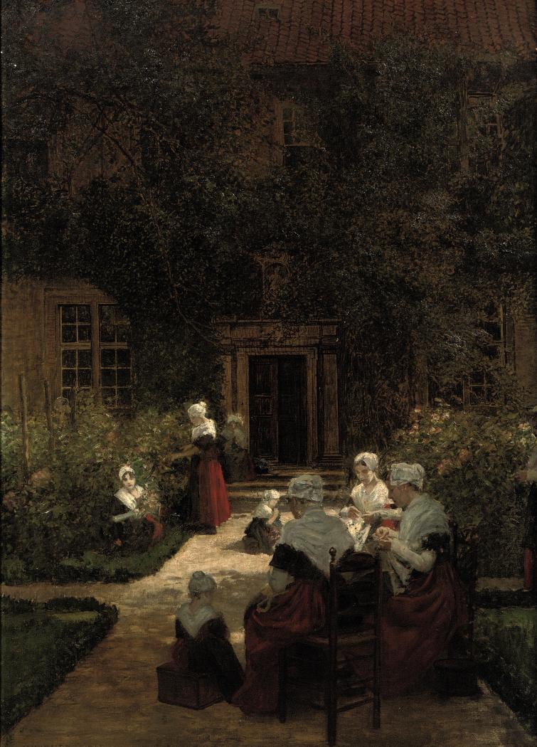 Walther Firle - Amsterdam Orphan Girls in a Sunlit Garden