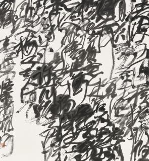 Wang Dongling - Chaos Script Calligraphy – Her Light Step Does Not Grace Lakeside Road