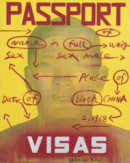 Wang Guangyi - Visa With Yellow Background