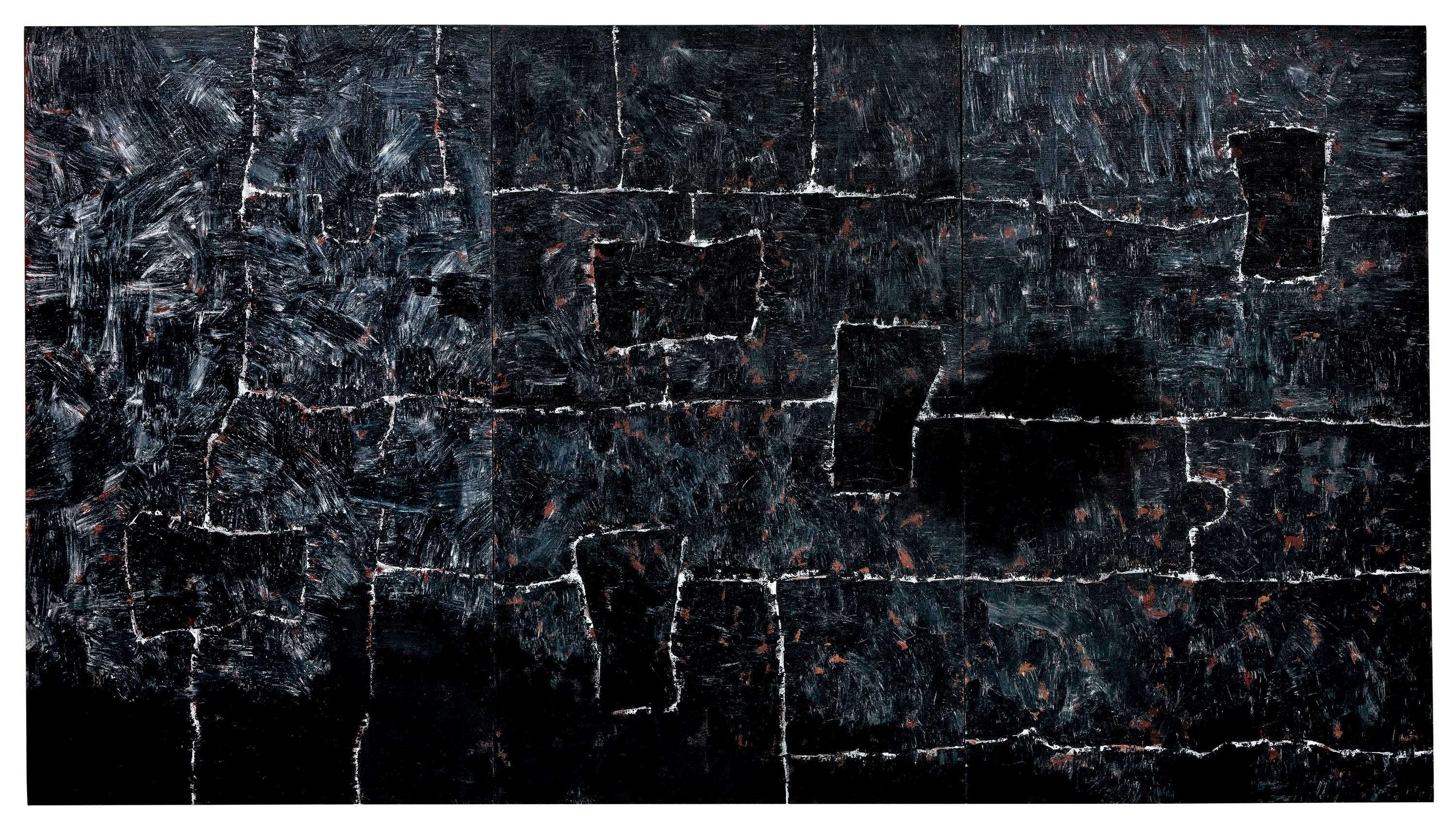 Wang Huaiqing - Traces Of Nature – 4  (Triptych) (Painted In 2004)