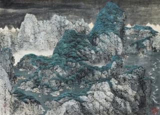 Wang Jiqian - Dark Sky And Green Mountain