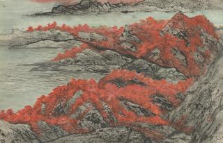 Wang Jiqian - Red Landscape