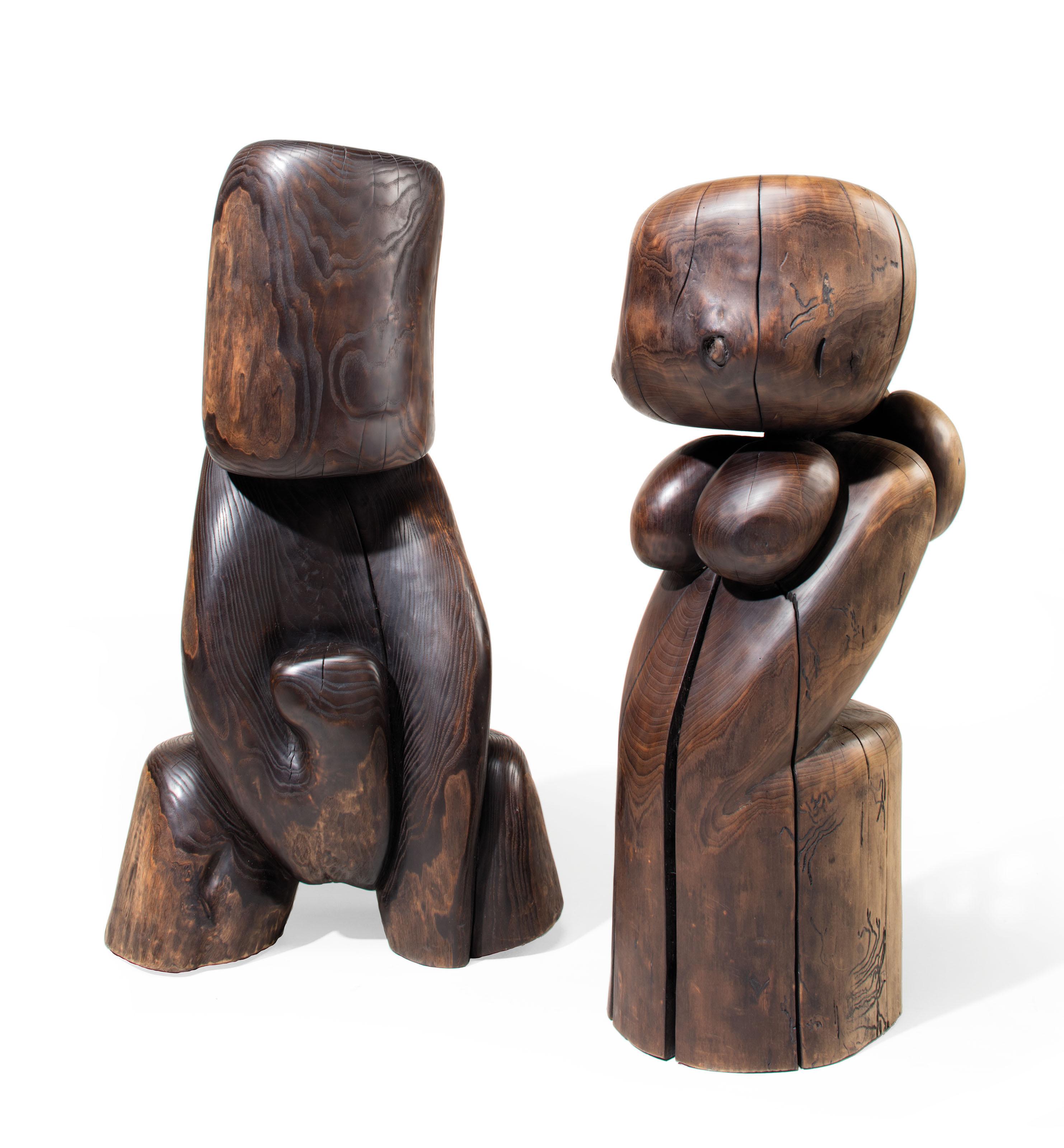 Wang Keping - Untitled (Male); & Untitled (Female)