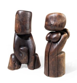 Wang Keping - Untitled (Male); & Untitled (Female)