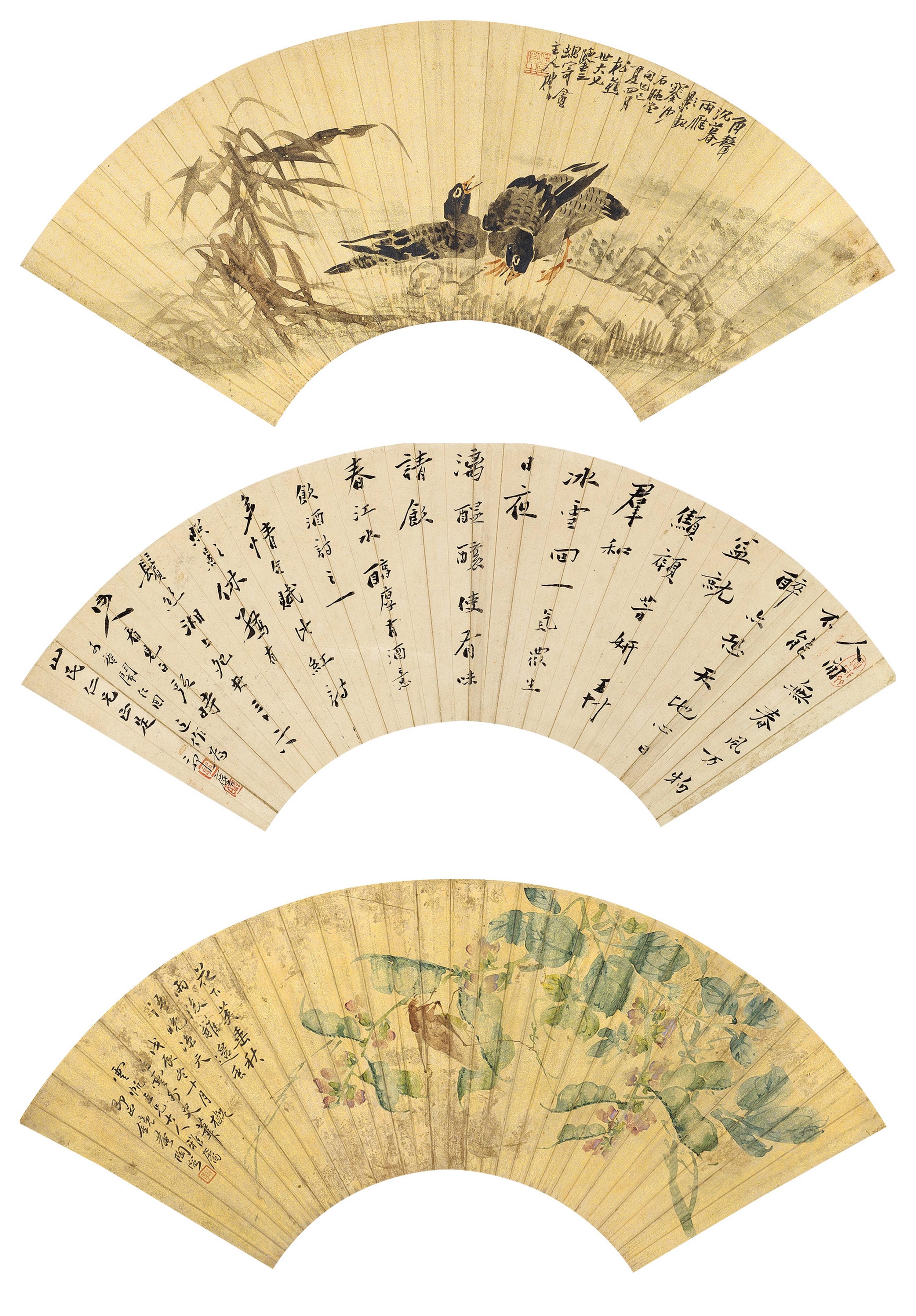 Wang Li - Calligraphy, Flowers And Birds