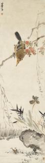 Wang Mengbai - Yellow Bird and Rock