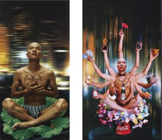 Wang Qingsong - Thinker & Requesting Buddha No. 1 (Two Works)