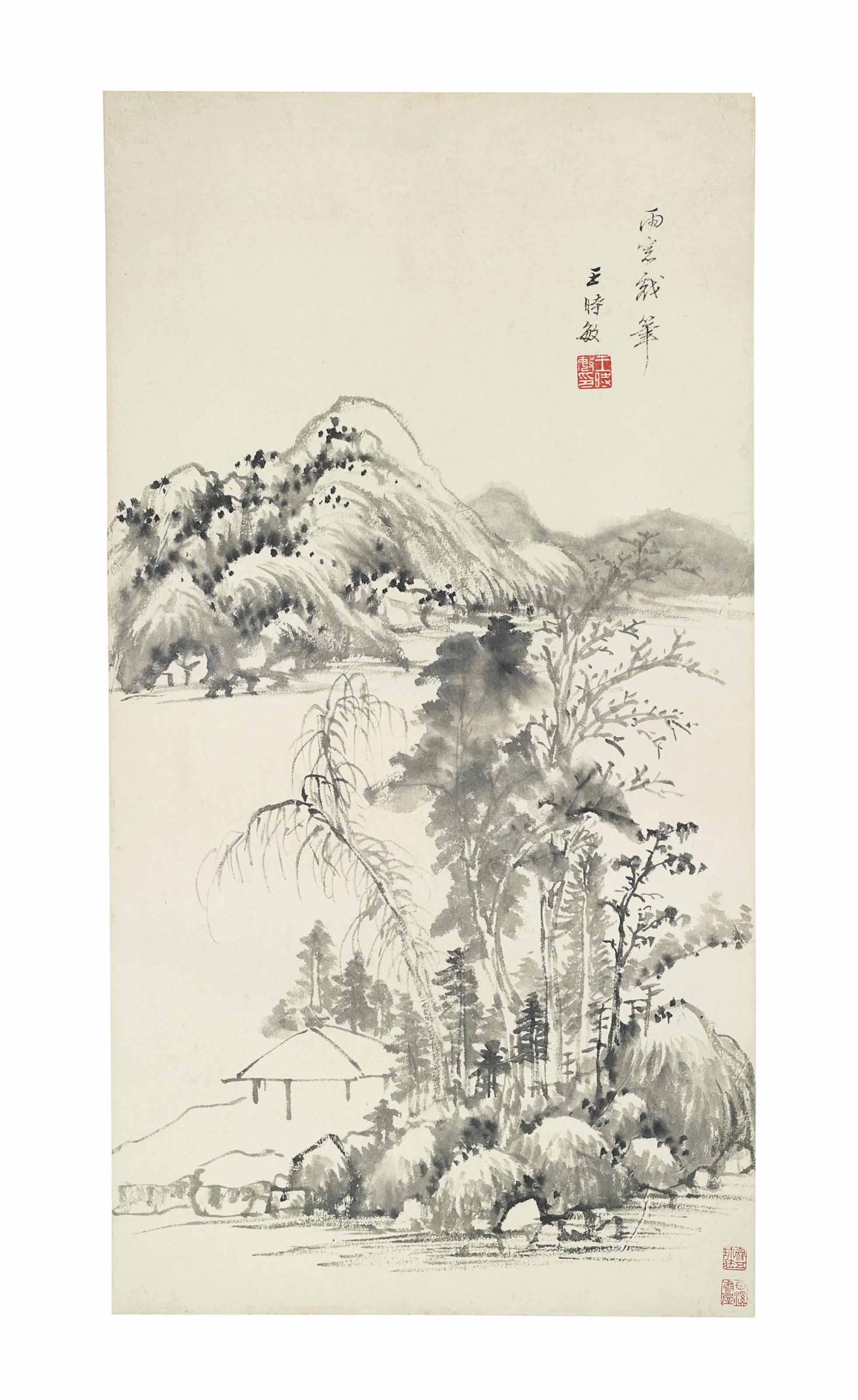 Wang Shimin - Secluded Pavilion In The Style Of Ni Zan