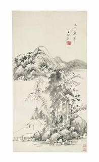 Wang Shimin - Secluded Pavilion In The Style Of Ni Zan