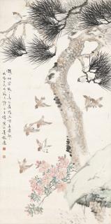Wang Shizi - Pine and Sparrows