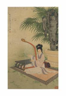 Wang Shuhui - Lady Playing Harp