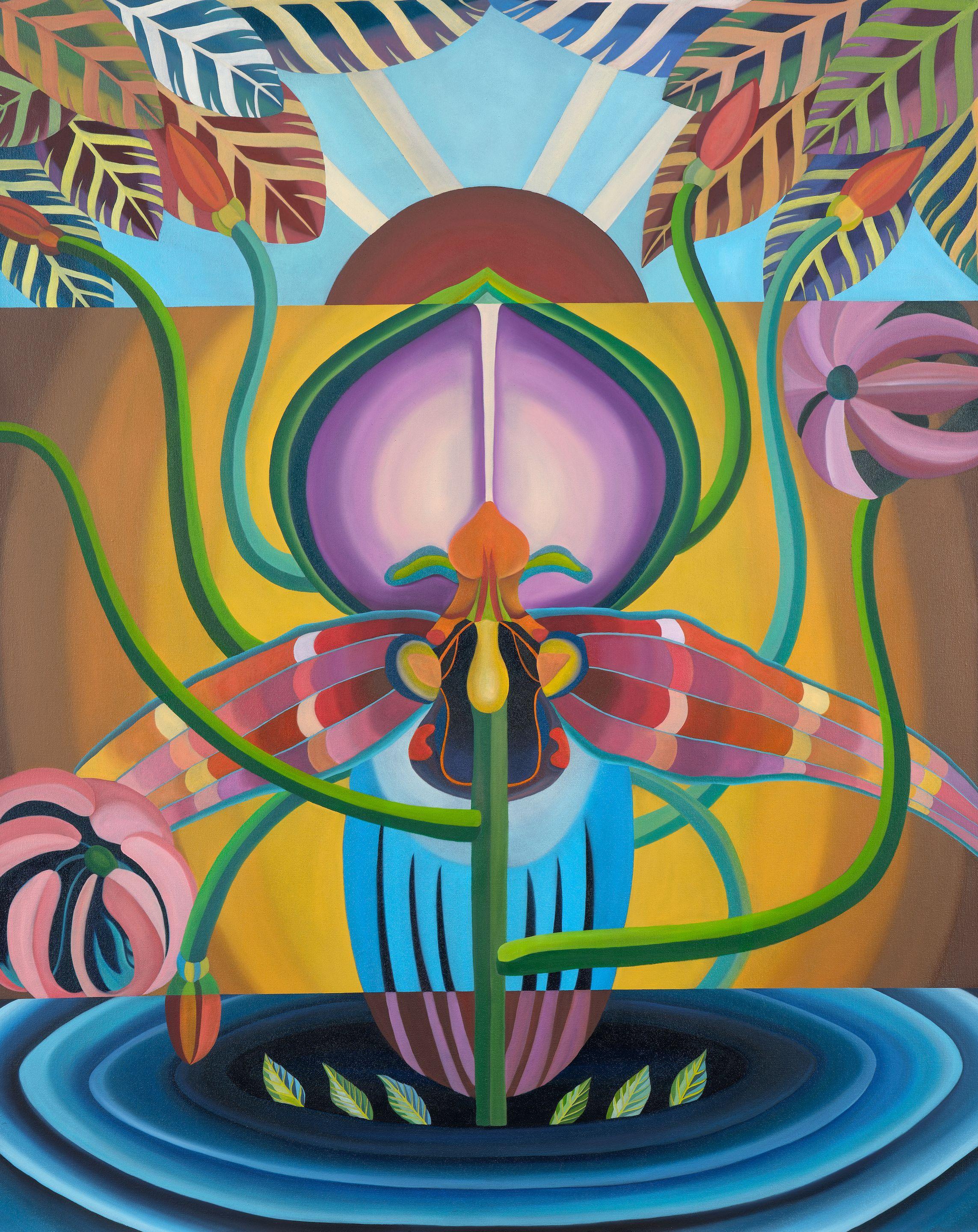 Wang Su - The light from wattle flower, speaking of yellow, this is evening, the river bed at your back