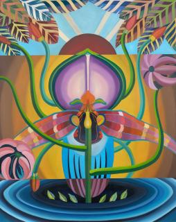 Wang Su - The light from wattle flower, speaking of yellow, this is evening, the river bed at your back