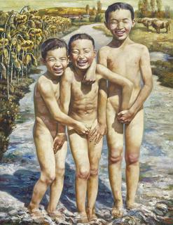 Wang Wenjiang - Children At The River