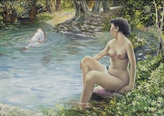 Wang Xingwei - Nude Woman By The River
