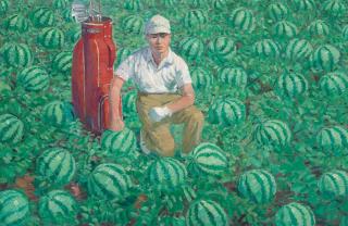 Wang Xingwei - Untitled (Golf Player and Watermelons)
