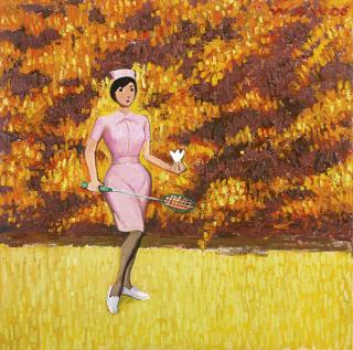 Wang Xingwei - Untitled (Nurse Playing Badminton)