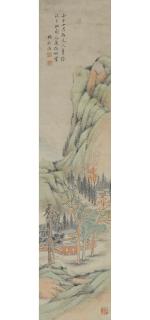 Wang Xuehao - Landscape in the Yuan style, 1822