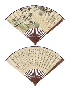 Wang Xuetao - Bamboo And Insects/ Calligraphy