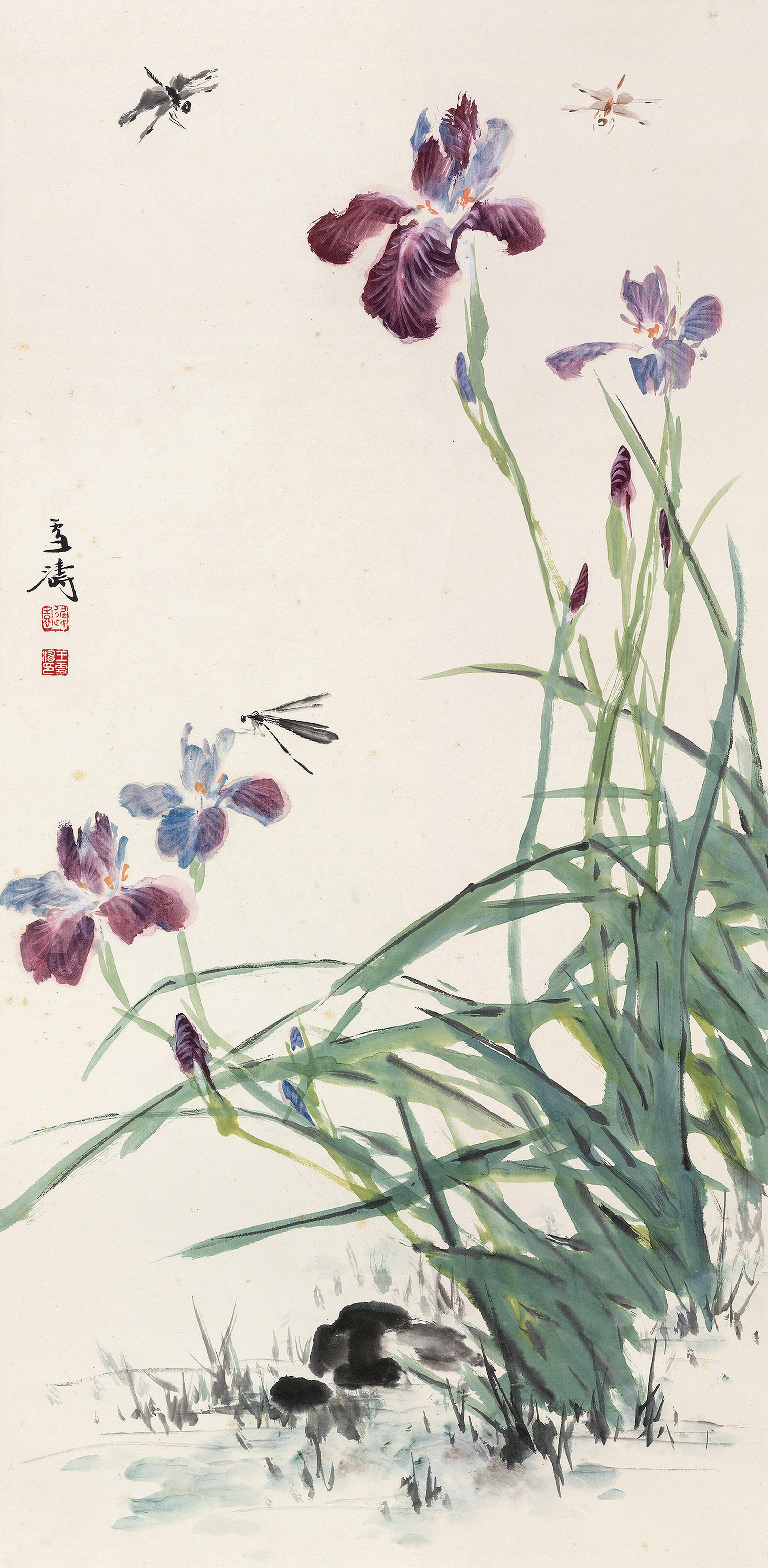 Wang Xuetao - Dragonfly And Orchid