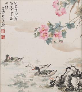 Wang Xuetao - Ducks Swimming in the Spring Pond