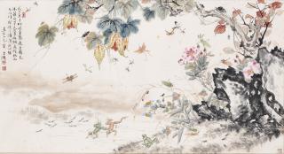 Wang Xuetao - Flowers and Insects in Autumn