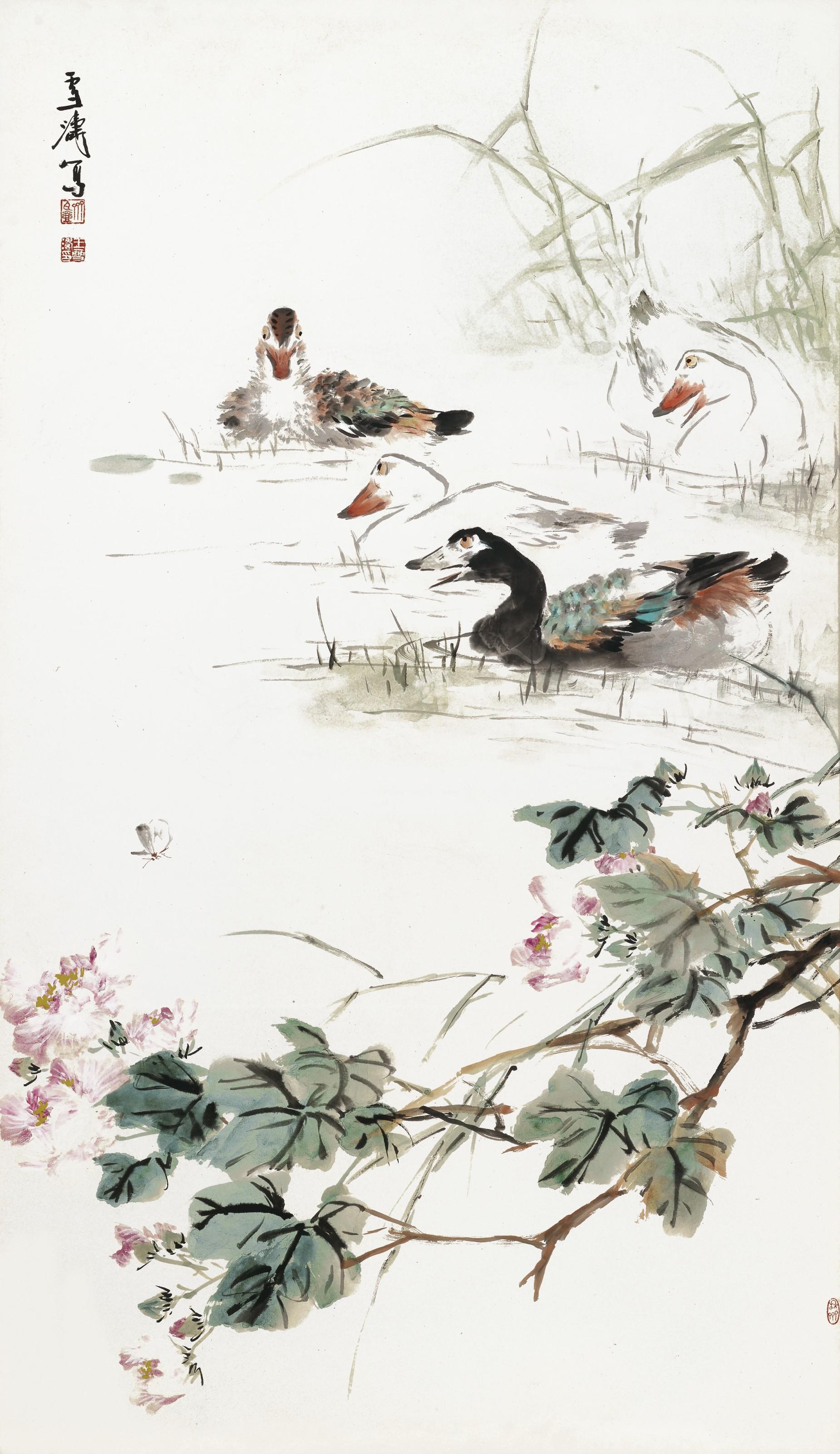 Wang Xuetao - Fowl and Blossoms