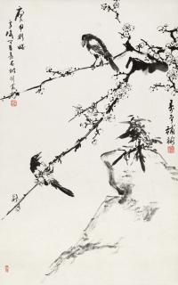 Wang Xuetao - Magpies and Plum Flowers