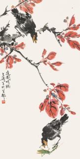 Wang Xuetao - Maple Leaves And Birds