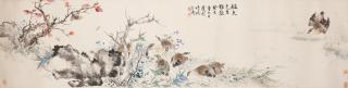 Wang Xuetao - Nine Quails With Flowers