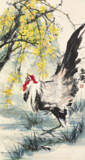 Wang Xuetao - Rooster and Flower
