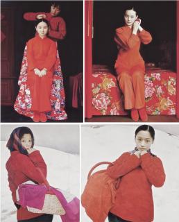 Wang Yidong - A: Bride-To-Be; B: Peony; C: Daughter Visiting Parents At Chinese New Year; D: Daughter Visiting Parents At Chinese New Year [Four Works]