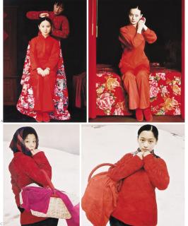 Wang Yidong - A: Bride-To-Be; B: Peony; C: Daughter Visiting Parents At Chinese New Year; D: Daughter Visiting Parents At Chinese New Year [Four Works]