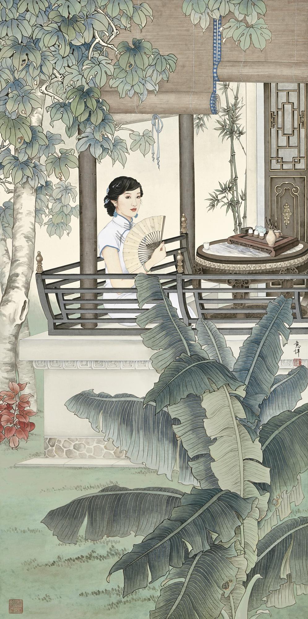 Wang Yiping - Lady In The Summer Garden