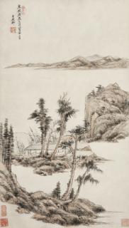 Wang Yuanqi - Thatched House By Riverside