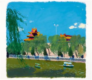 Wang Yuping - Watchtower Overlooking Forbidden City No.4 (Tongzi River)(Painted In 2011)