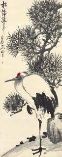 Wang Zhen - Crane By Longevity Pine