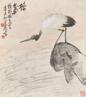 Wang Zhen - Crane on Rock