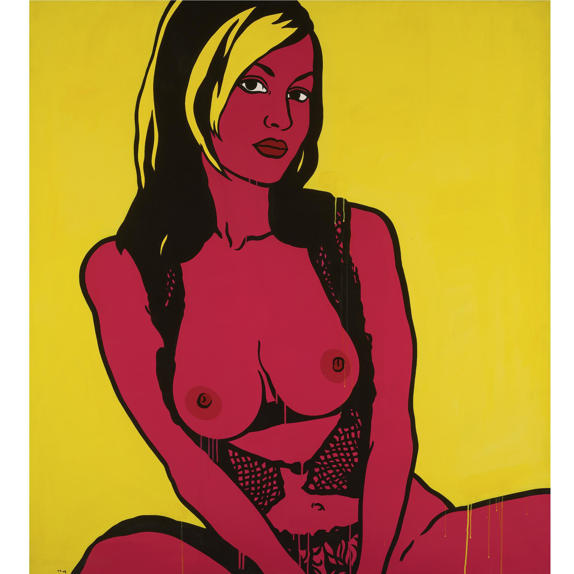 Wang Ziwei - Painting In Red And Yellow (Nude)