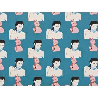 Wang Ziwei - Woman And Rabbit On Canvas