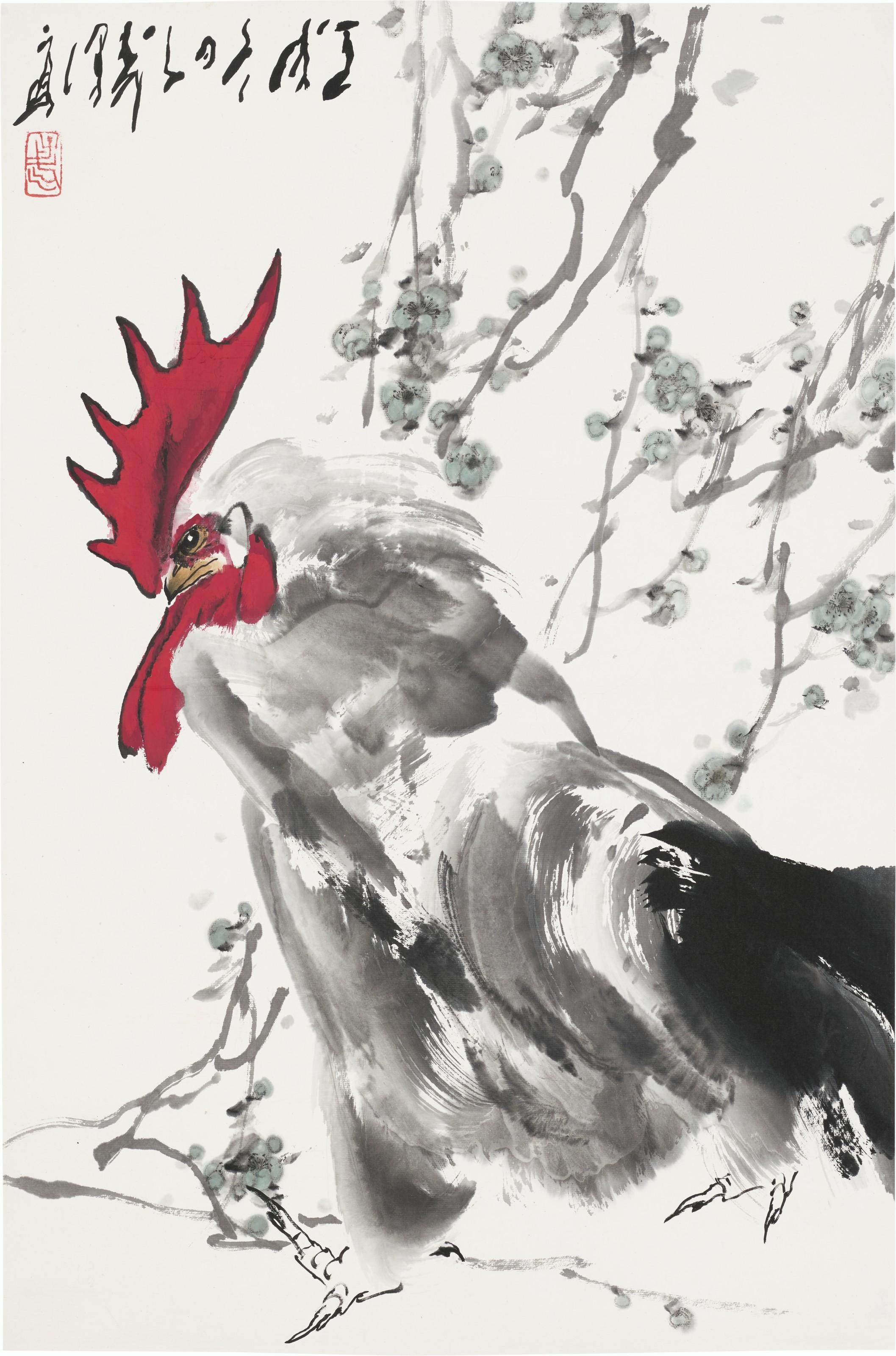 Wang Ziwu - Rooster and Plum Blossoms