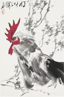 Wang Ziwu - Rooster and Plum Blossoms