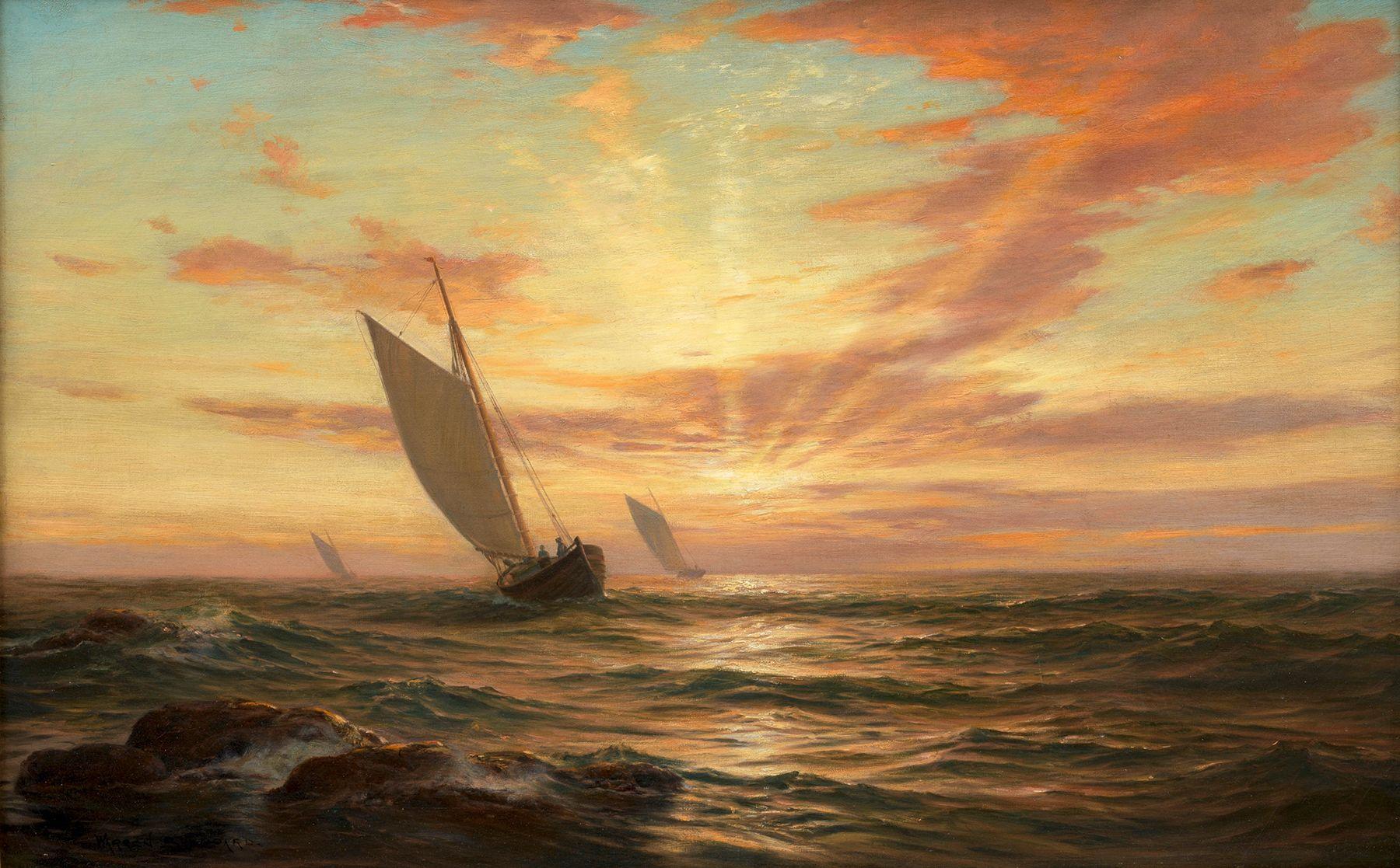 Warren W. Sheppard - Sunset Under Sail