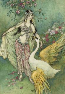 Warwick Goble - Leda and the swan