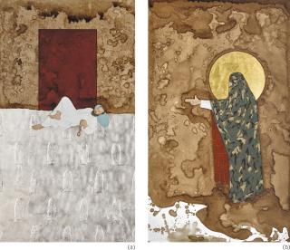 Waseem Ahmed - Untitled (Man Lounging); Untitled (Woman Pointing)